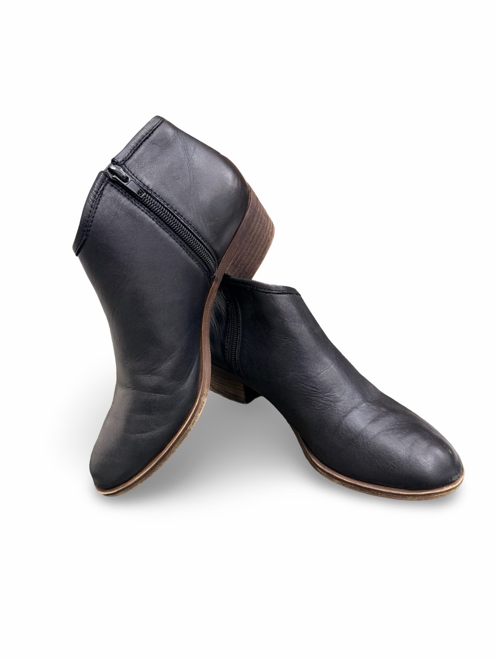 Lucky Brand Black Leather Brekke Booties Size 8 - Picture 7 of 8